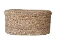 10" Natural Oval Seagrass Box