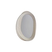 26" x 18" Distressed White Oval Mirror