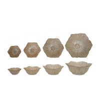 Set of Four Ceramic Flower Shaped Bowls