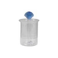 4" Clear and Blue Glass Toothpick Holder