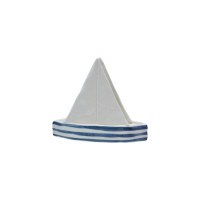 5" Blue and White Ceramic Sailboat Napkin Holder