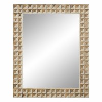 30" x 24" Brown and Ivory Mosaic Pattern Mirror