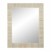 30" x 24" Ivory and Bone Mosaic Pattern Mirror