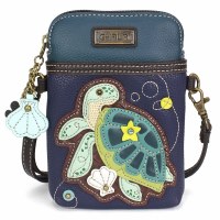 7" x 5" Navy Sea Turtle Cellphone Crossbody Purse