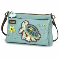 6" x 10" Blue Sea Turtle Deluxe Crossbody Purse