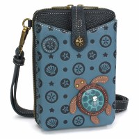 8" x 5" Blue Sea Turtle Snap Crossbody Purse