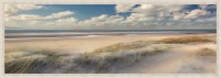 22" x 62" Linear Beach Coastal Canvas in a Wood Frame