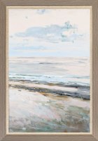 40" x 28" Beach Gel Textured Coastal Print in a Distressed Brown Frame