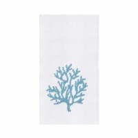 27" x 18" Blue French Knot Coral Flour Sack Kitchen Towel