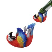 8" Red Parrot Polyresin Tropical Bottle Holder