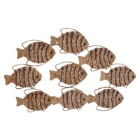 21" x 34" Natural Woven School of Fish Coastal Wall Art Plaque