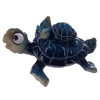 5" Dark Blue Sea Turtle With a Baby Sea Turtle on it's Back Polyresin Figurine