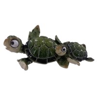 7" Green Sea Turtle With a Baby Sea Turtle Polyresin Figurine