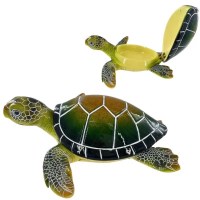 6.5" Polyresin Green Turtle Box
