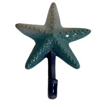 6" Multicolor Ceramic Coastal Starfish Hook