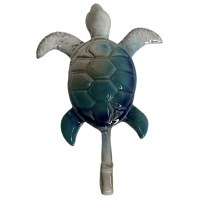 8" Multicolor Ceramic Coastal Sea Turtle Hook