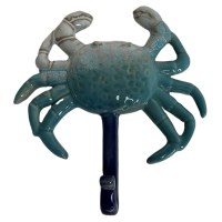 7" Multicolor Ceramic  Coastal Crab Hook