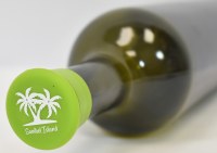 "Sanibel Island" Green Twin Palm Trees Silicone Bottle Cap