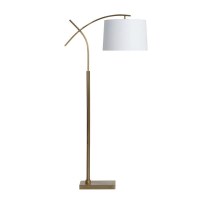 62" Distressed Bronze Arm Floor Lamp