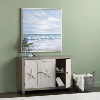 39" Sq Calm Beach Coastal Canvas Framed