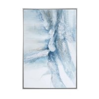 41" x 61" Light Blue Abstract Canvas Framed