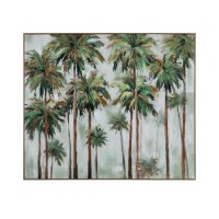 40" x 47" Green Palm Trees Coastal Canvas Framed