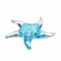 8" Clear and Light Blue Glass Starfish Figurine