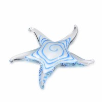 8" Clear and Light Blue Spiral Glass Starfish Figurine