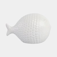 10" White Ceramic Fish Statue