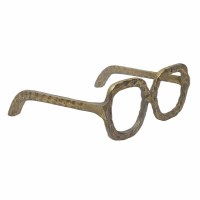 8" Distressed Gold Decorative Metal Eyeglasses Figurine