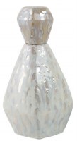 13" Ivory and Blue Ceramic Bottle