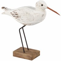 9" Coastal Wood Sandpiper Statue