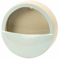 8" Round Seafoam and Beige Cement Wall Pot