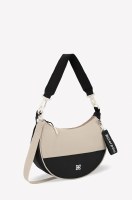11" x 8" Beige and Black Mina Purse
