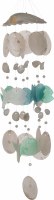 20" White, Blue, Green Coastal Capiz Fish and Seashells Wind Chime