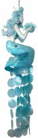 21" x 11" Aqua Coastal Capiz Mermaid Wind Chime