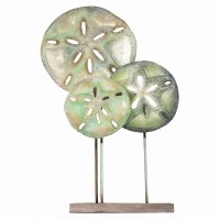 15" x 10" Multipastel Three Coastal Capiz Sand Dollars on a Stand