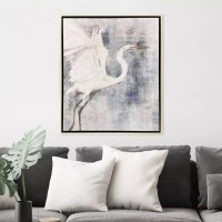 36" x 30" Gray Heron 1 Coastal Canvas in a Silver Frame