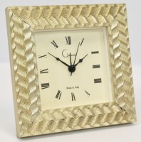4" Sq Silver Arden Sitting Clock