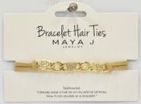 Gold Toned Bling Hearts Hair Tie Bracelet