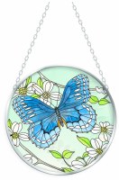 5" Round My Garden Botanical Glass Suncatcher