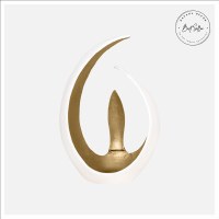 15" White and Gold Metal Candle Cage