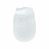 10" White Textured Ceramic Vase