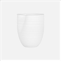 8" White Ribbed Glass Vase