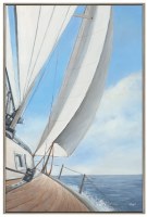 54" x 36" Full Sail II Coastal Canvas Framed