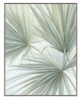 45" x 36" Palm Leaves Facing Upwards Tropical Canvas Framed