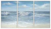 Set of Three Surf's Up Coastal Canvas Framed