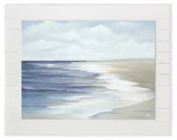 44" x 56" Gentle Coast Canvas in a White Shiplap Frame