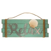 12" x 21" "Relax" Coastal Wall Art Plaque