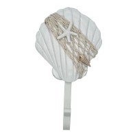 Single White Scallop Shell Hook With a Net